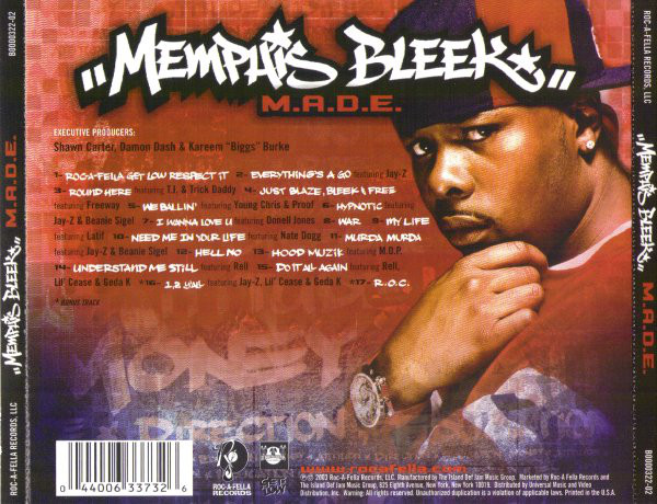 M.A.D.E. by Memphis Bleek (CD 2003 Roc-A-Fella Records) in M.A.D.E. by Memphis Bleek (CD 2003 Roc-A-Fella Records) in
